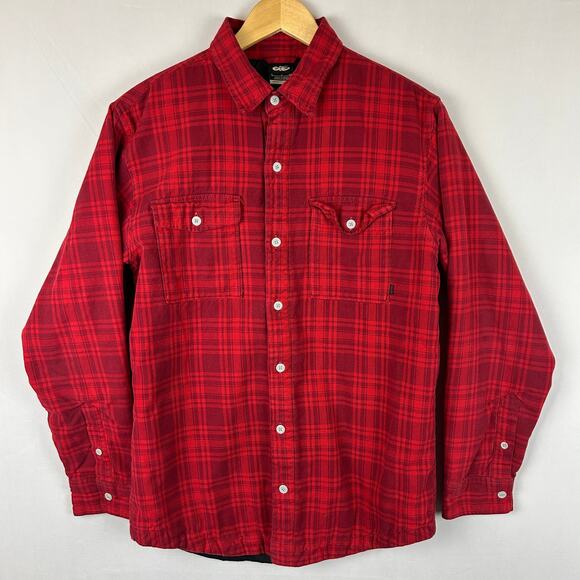 Nike SB 6.0 Road Dog Shirt Jacket Red Plaid Button Up Shacket Men's Size S
